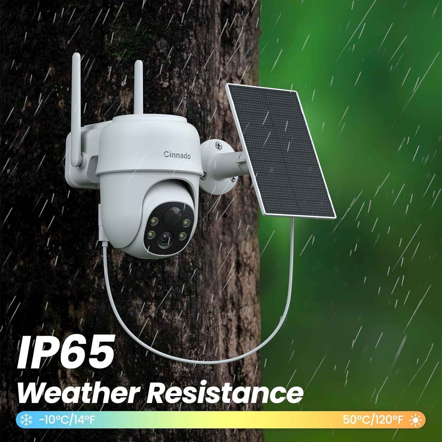 2K Solar Security Camera Wireless Outdoor PTZ Color Night Vision