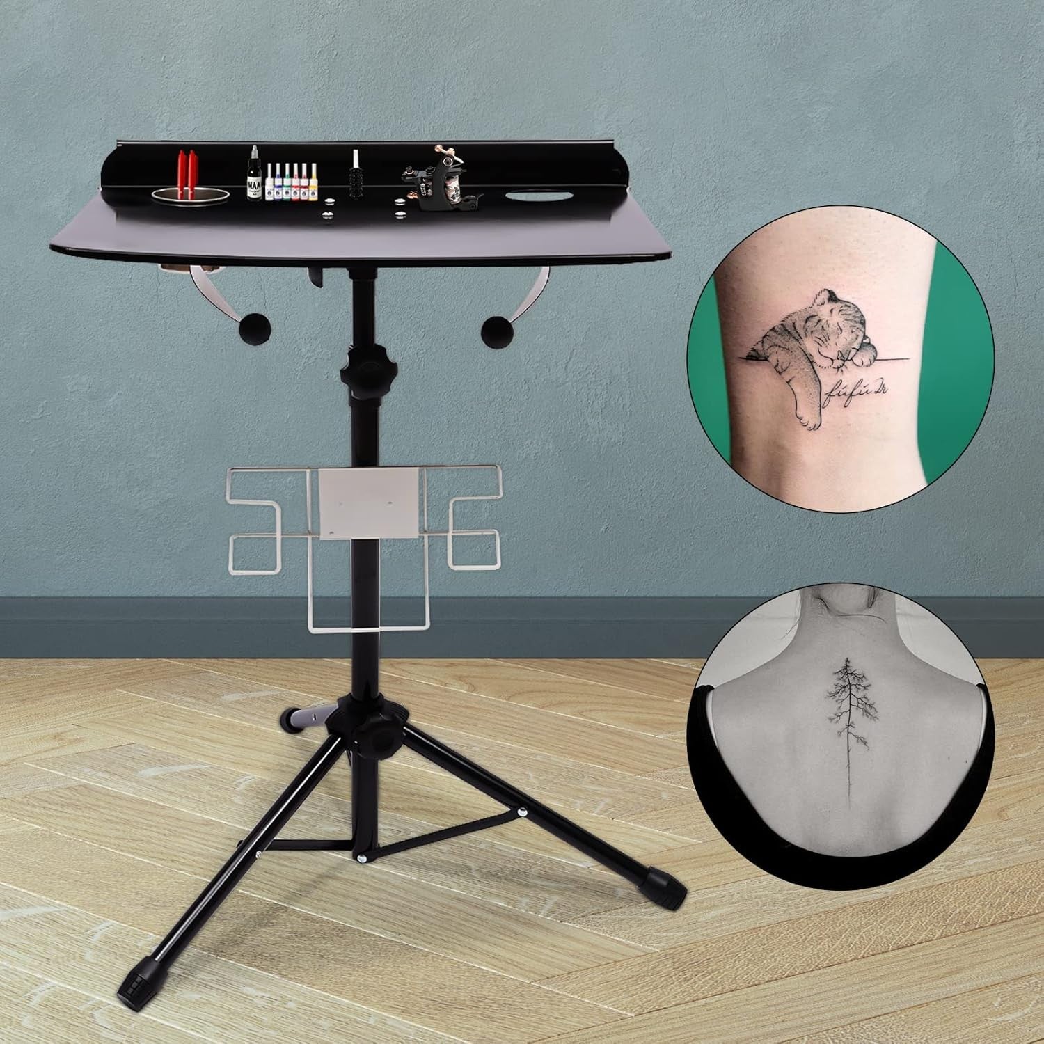 Adjustable Tattoo Workstation Stand Portable Mobile Salon Workbench