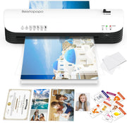 9” A4 Laminator Hot Cold 6-in-1 Anti-Jam Fast Warm-Up + Pouches