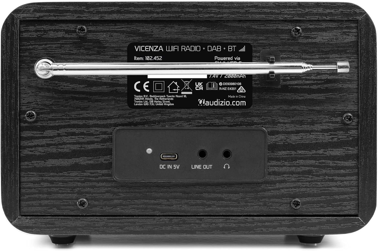 Portable DAB/DAB+ Internet Radio with Bluetooth, FM & Alarm Clock