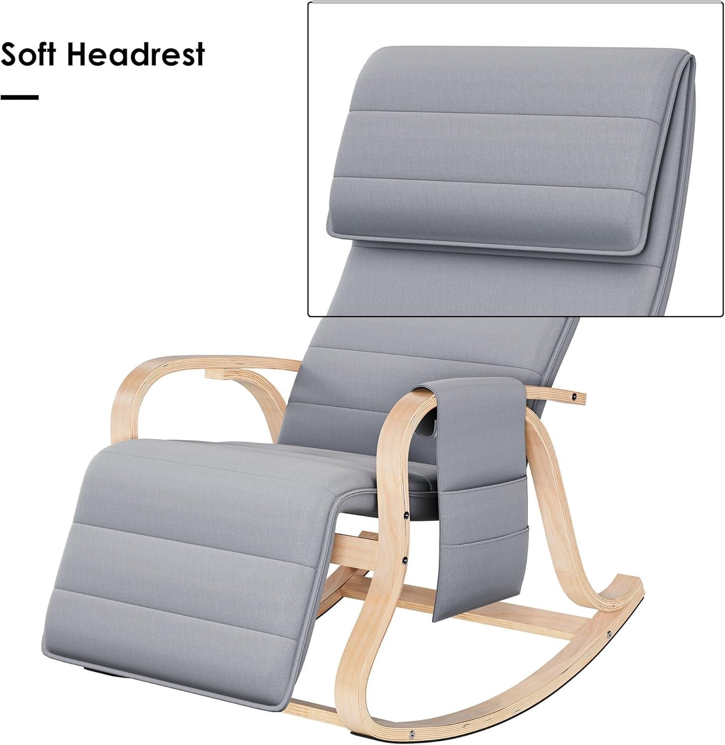 Adjustable Rocking Chair with Headrest & Footrest – Cozy Lounge & Relax Seat