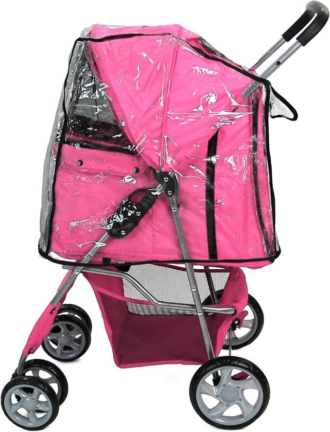 Dog Stroller with Rain Cover Foldable Pet Pram Small Medium Dogs Cats Pushchair