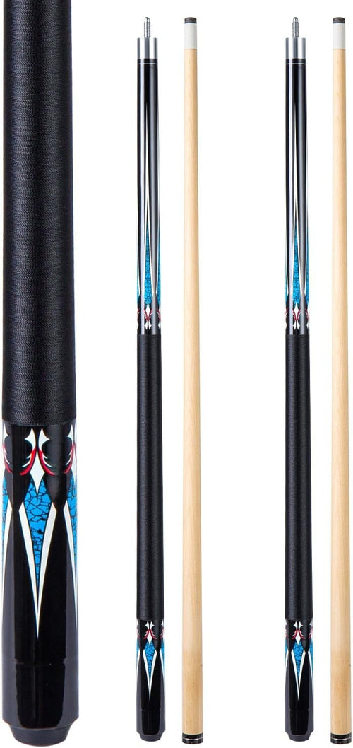 58" Maple Pool Cue 19oz 20oz 13mm Leather Tip Linen Wrap 2-Piece
