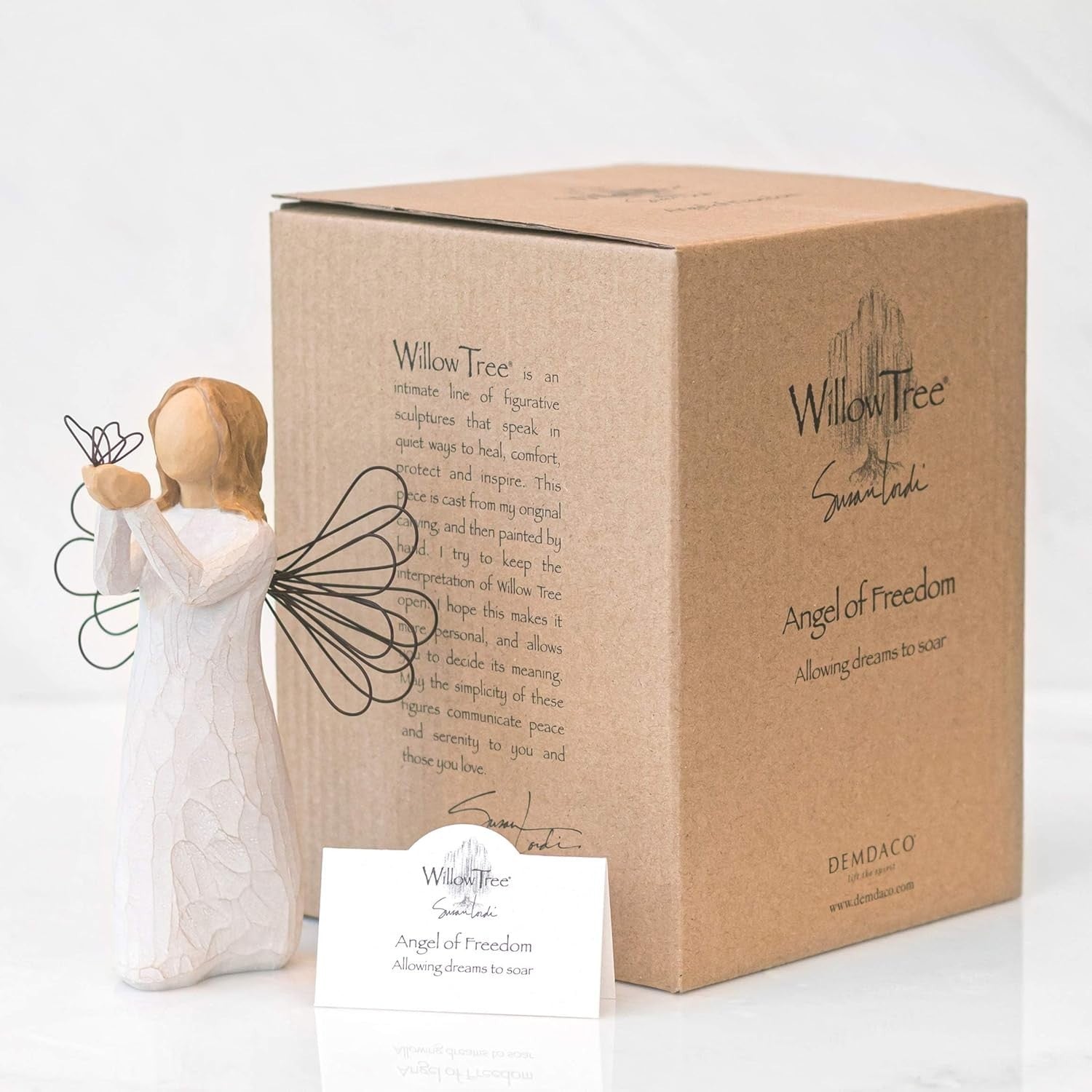 Angel Figurine with Wire Wings 15cm ✨ Hand-Painted Symbolic Gift Ornament Decor