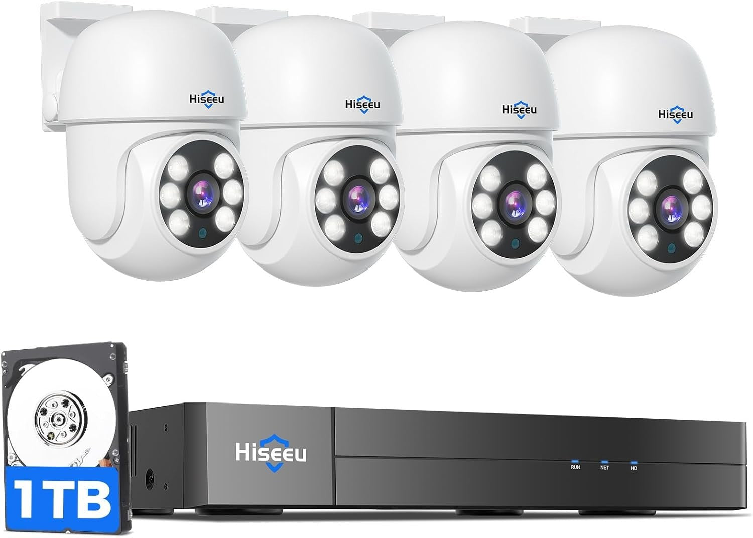 5MP CCTV Security System 8CH DVR 4 PT Cameras 1TB Night Vision
