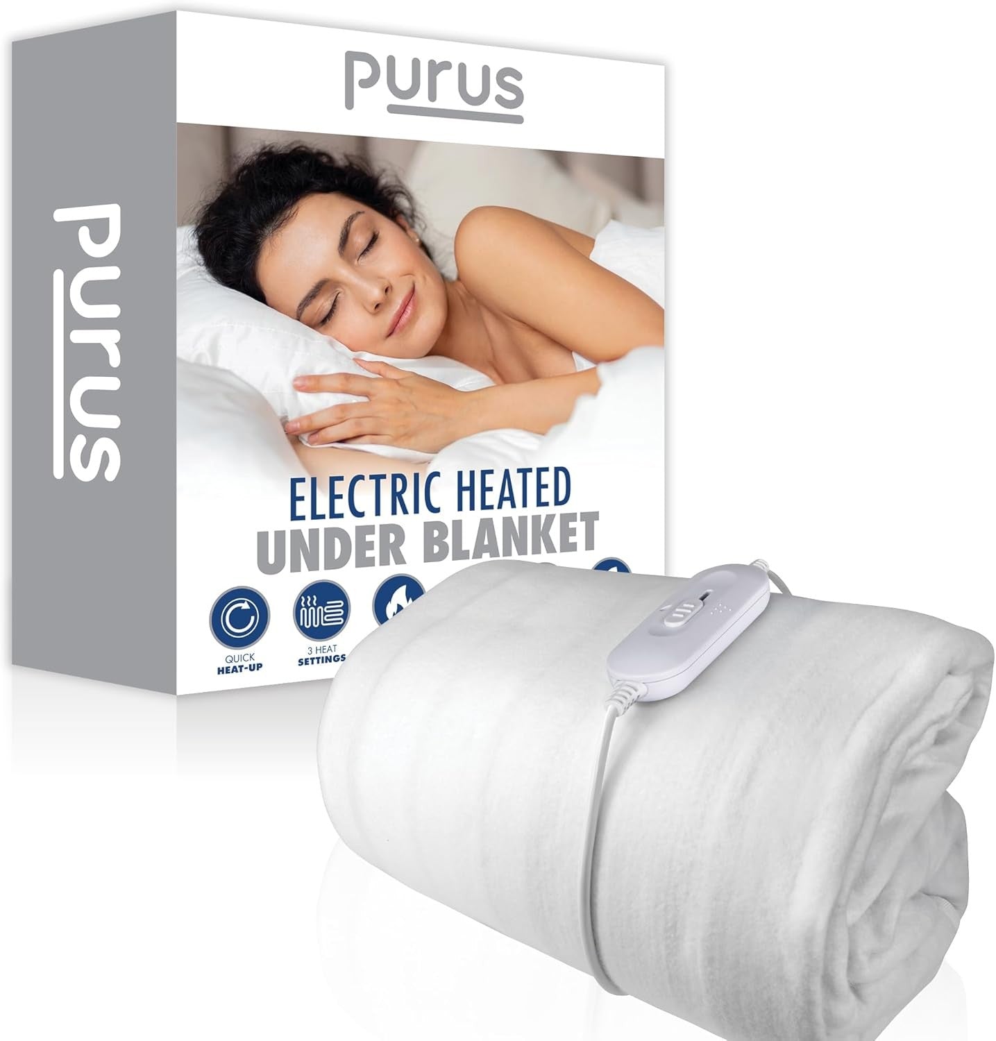 Single Electric Underblanket White 193x91cm Fitted Heated Mattress Cover