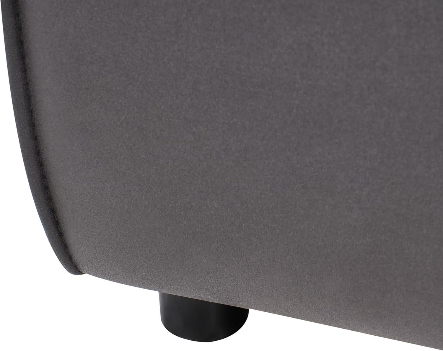 Left Hand Black Chaise Lounge Faux Leather Sofa Seat Daybed Extension