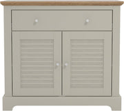 Modern Light Grey Oak Sideboard with Drawer & Adjustable Shelves Storage