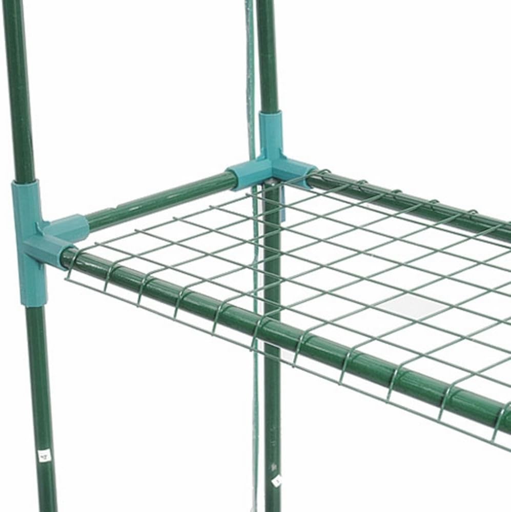 4x8 Walk-In Greenhouse Clear PVC Cover Steel Frame Roll-Up Door Plant Shelter
