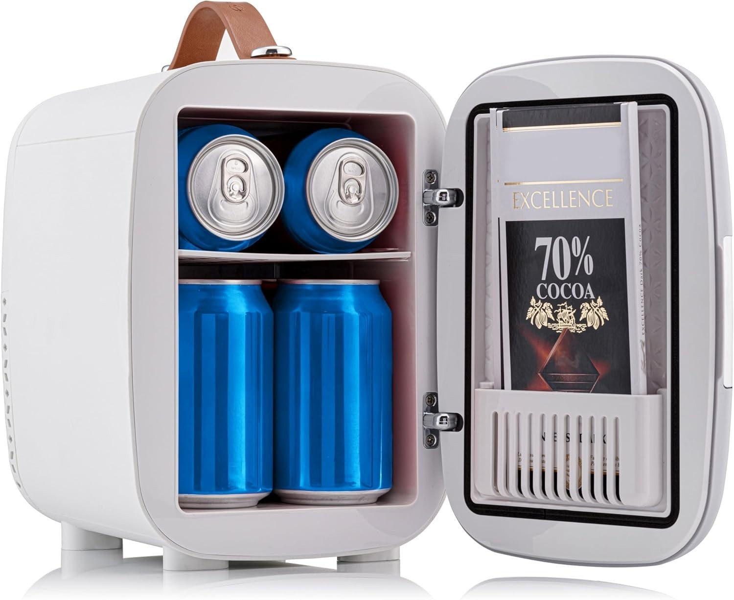 Portable 4L Mini Fridge Small Cooler for Office Bedroom Car Travel Grey