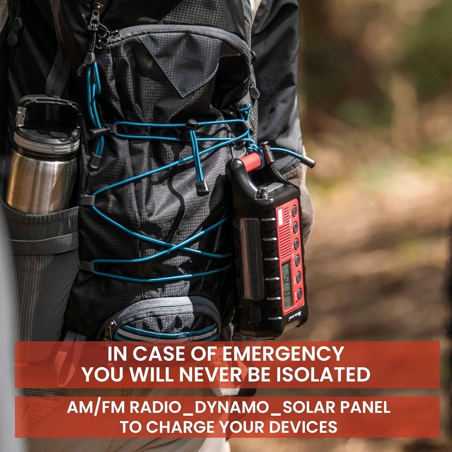 Emergency Solar Power Bank Radio with LED Torch, AM/FM & SOS