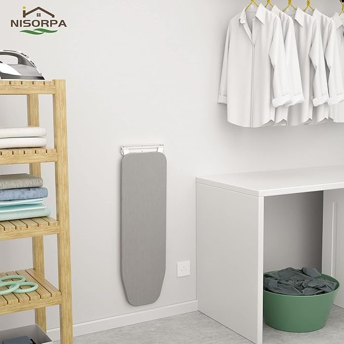 Wall Mounted Ironing Board Fold Down Space Saving Heat Resistant