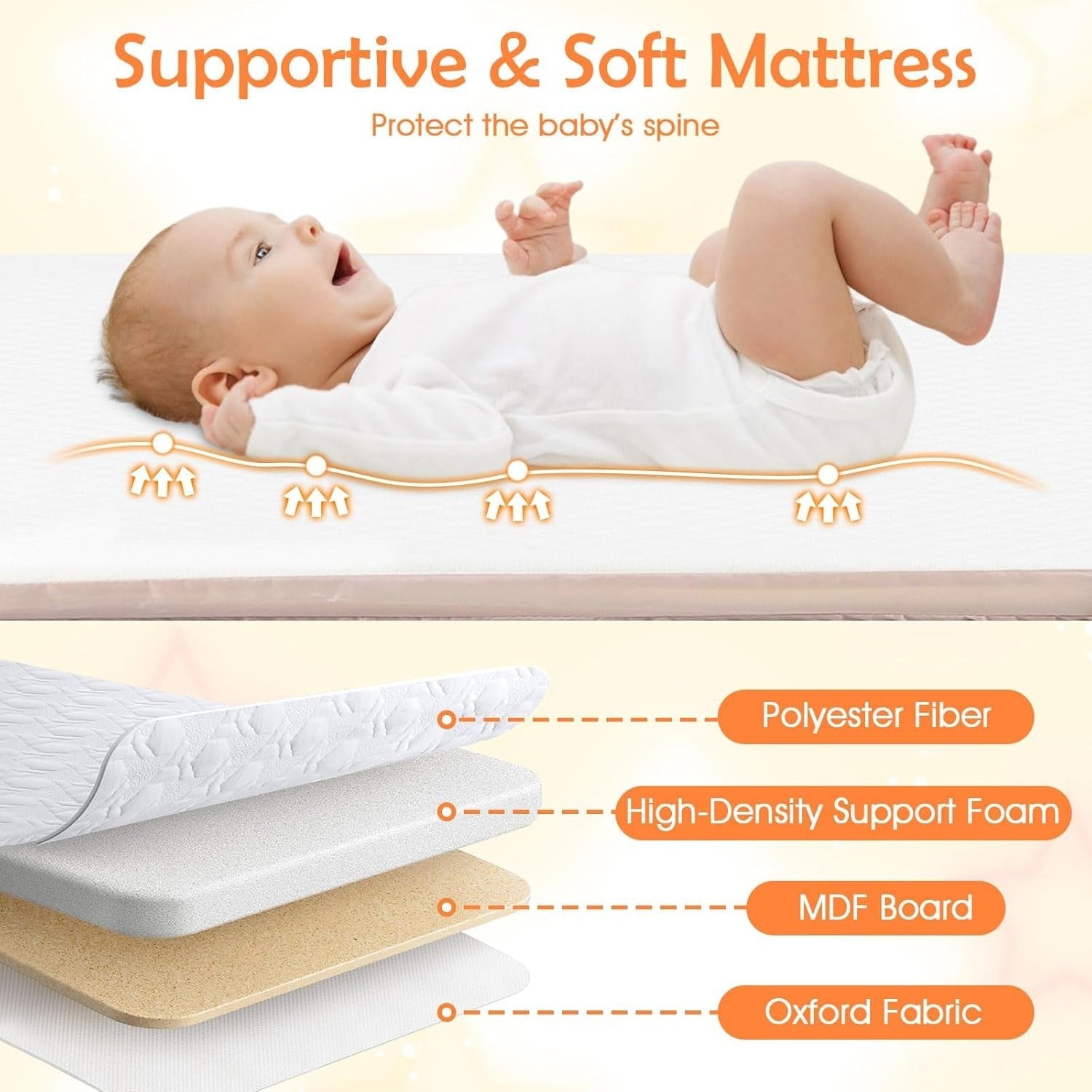 Baby Bedside Crib Adjustable Bassinet with Mattress Newborn Bedside Sleeper