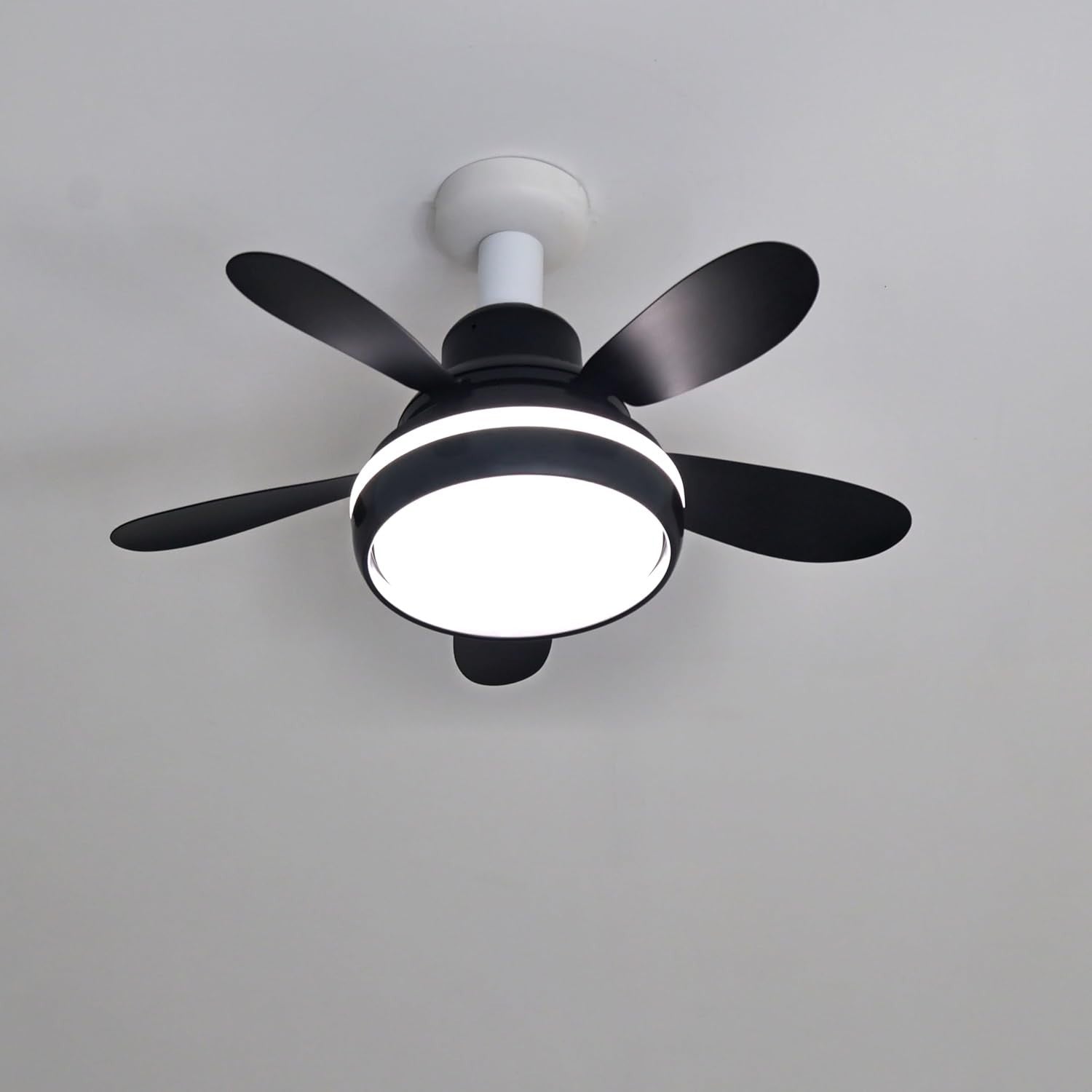 SPARKSOR 55cm Ceiling Fan with Lights 3 Speeds Dimmable LED Black