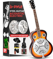 Resonator Acoustic Electric Guitar 6 String Sunburst w/Preamp