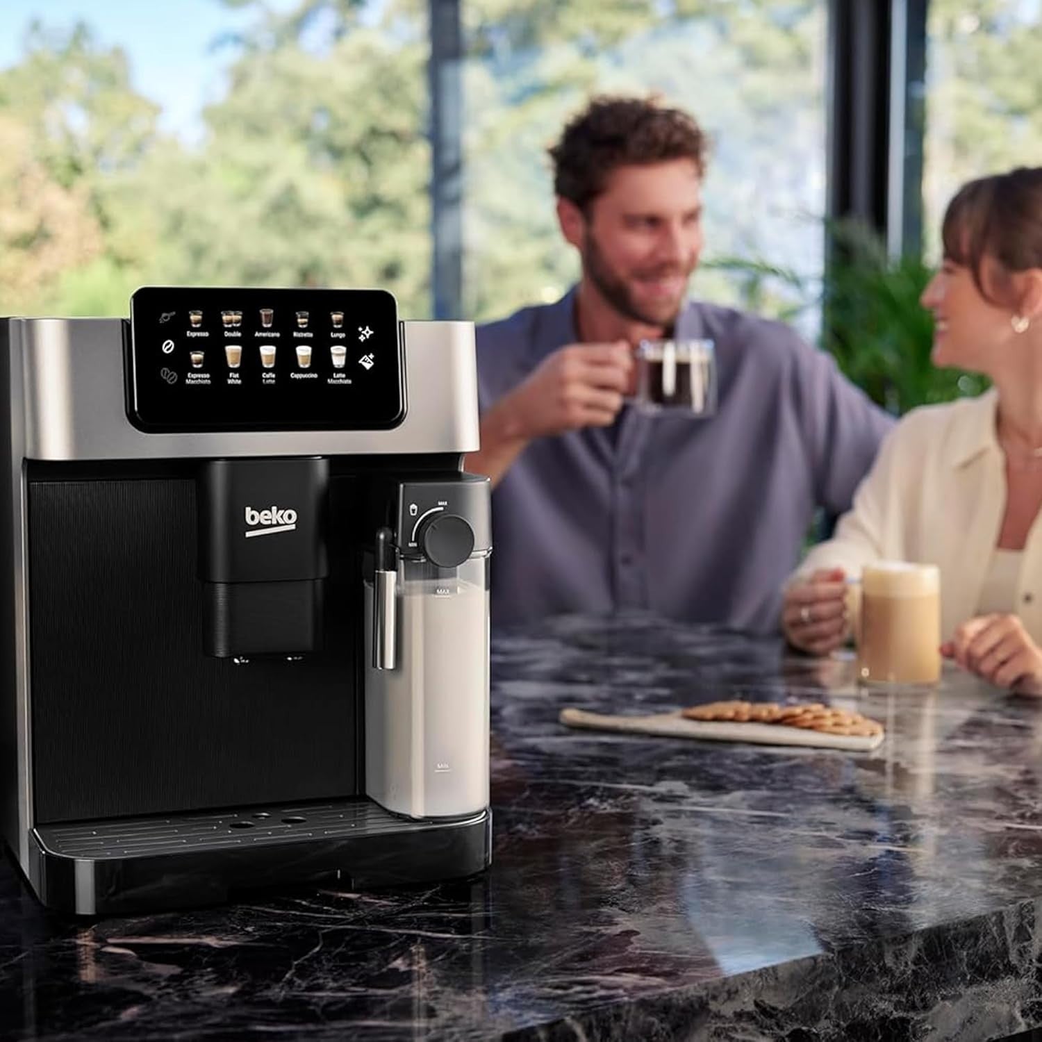 Automatic Bean-to-Cup Coffee Machine | Touch Display | Milk System | 19 Bar | 2L