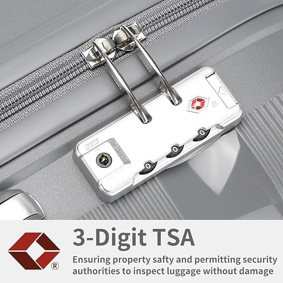 24 Inch Lightweight PP Hard Suitcase 4 Spinner Wheels TSA Lock 66L
