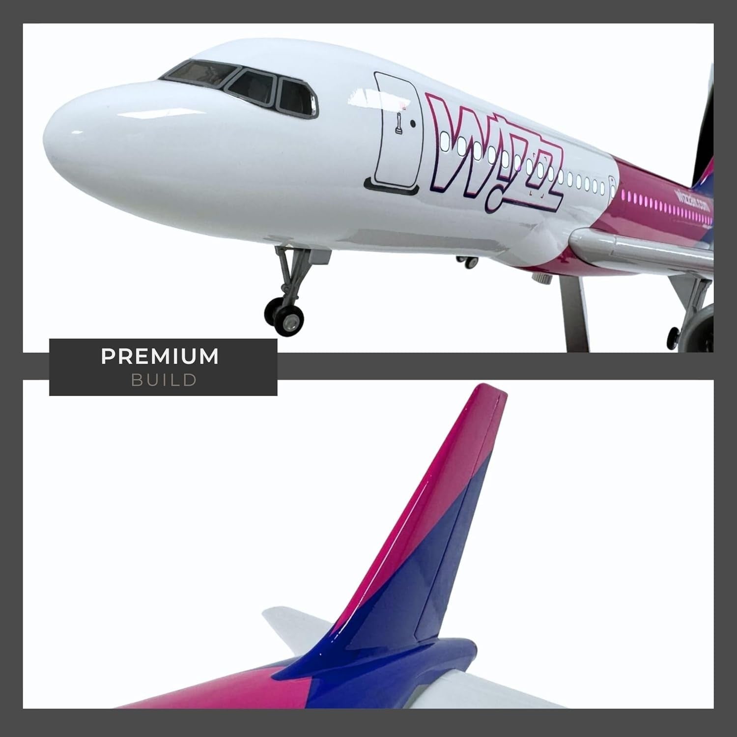 1:80 Scale Model Plane Airbus | Voice Lights, Display Stand, Collectors Gift