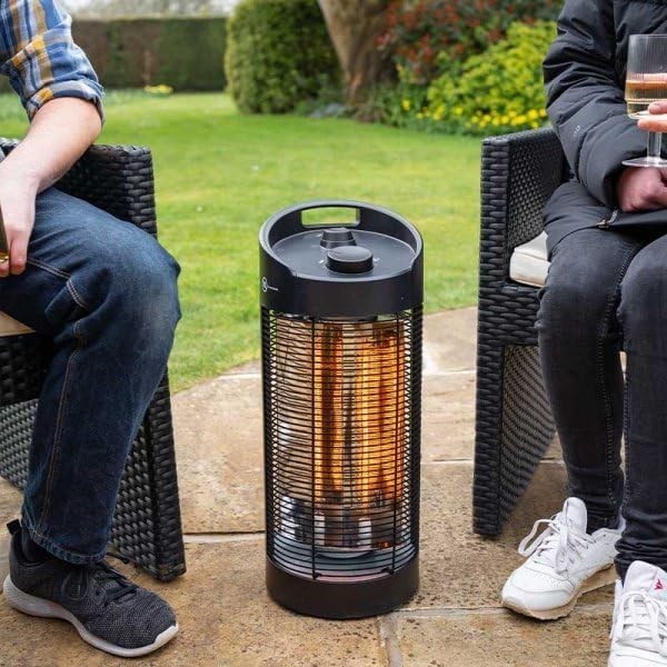 Outdoor Rotating Electric Heater 600W/1200W Portable Tabletop Freestanding