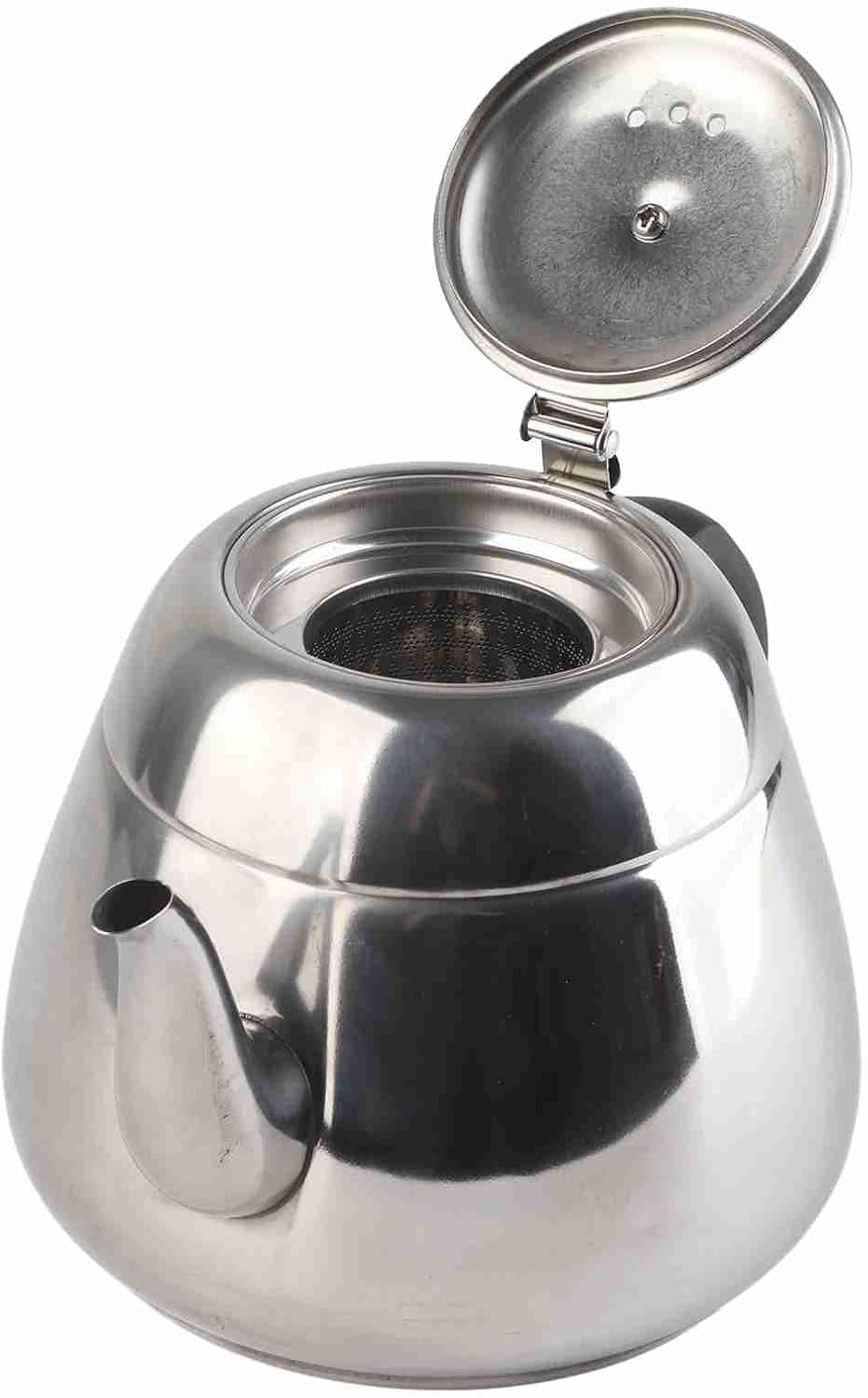 2L Stainless Steel Teapot with Strainer Induction Hob Tea Coffee Pot