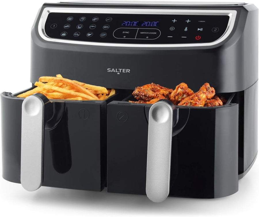 Dual Cook Air Fryer 9L | 12 Functions, Sync & Match, LED Touch, 1600W, Low-Oil
