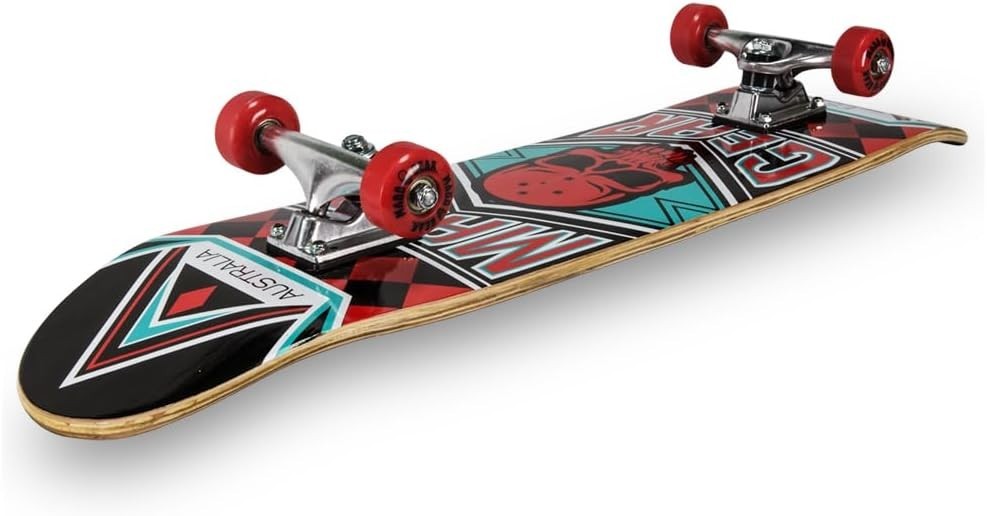 31" Beginner Skateboard Complete Double Kick Maple Deck Kids Trick Board Red