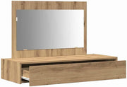 Modern Artisan Oak Vanity Desk Dressing Table Makeup Organiser 100cm Wide