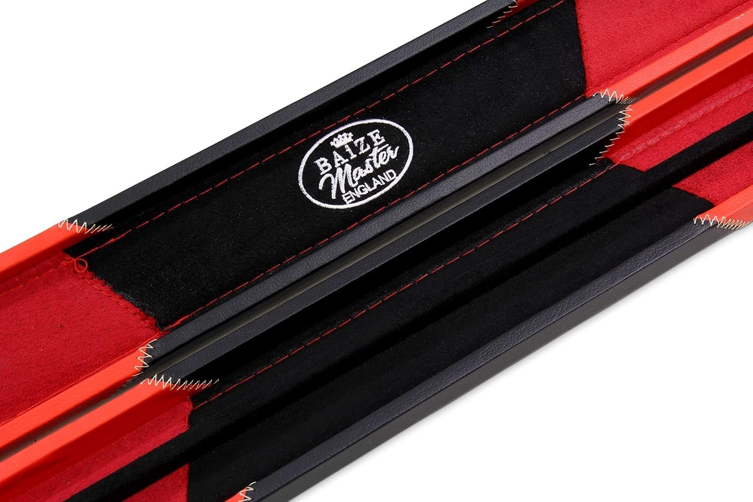 Hard Snooker Pool Cue Case 2 Piece Centre Joint Red PVC