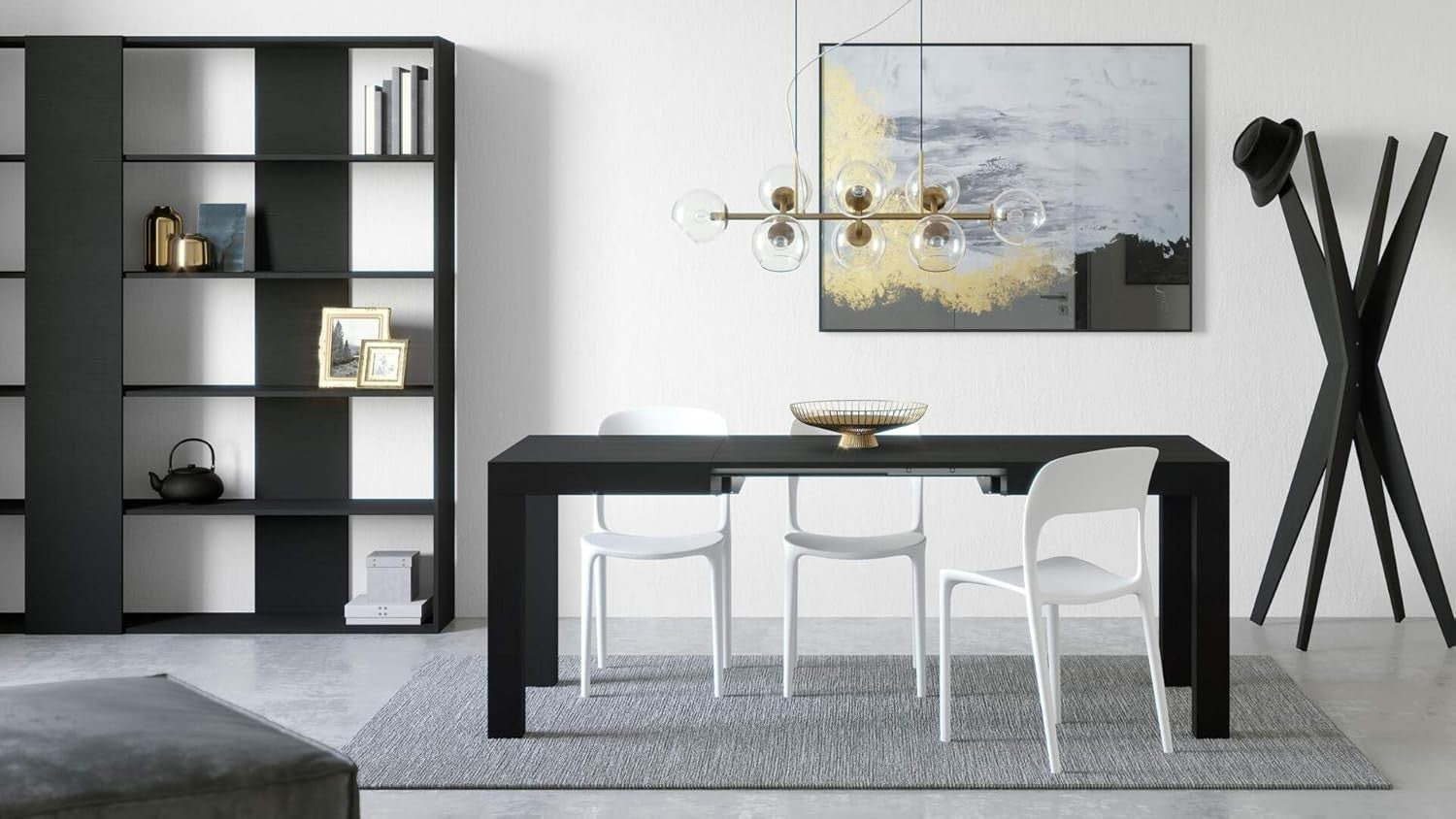 Extendable Canaletto Dining Table 8 Seater Wood Modern SpaceSaving 120-200cm