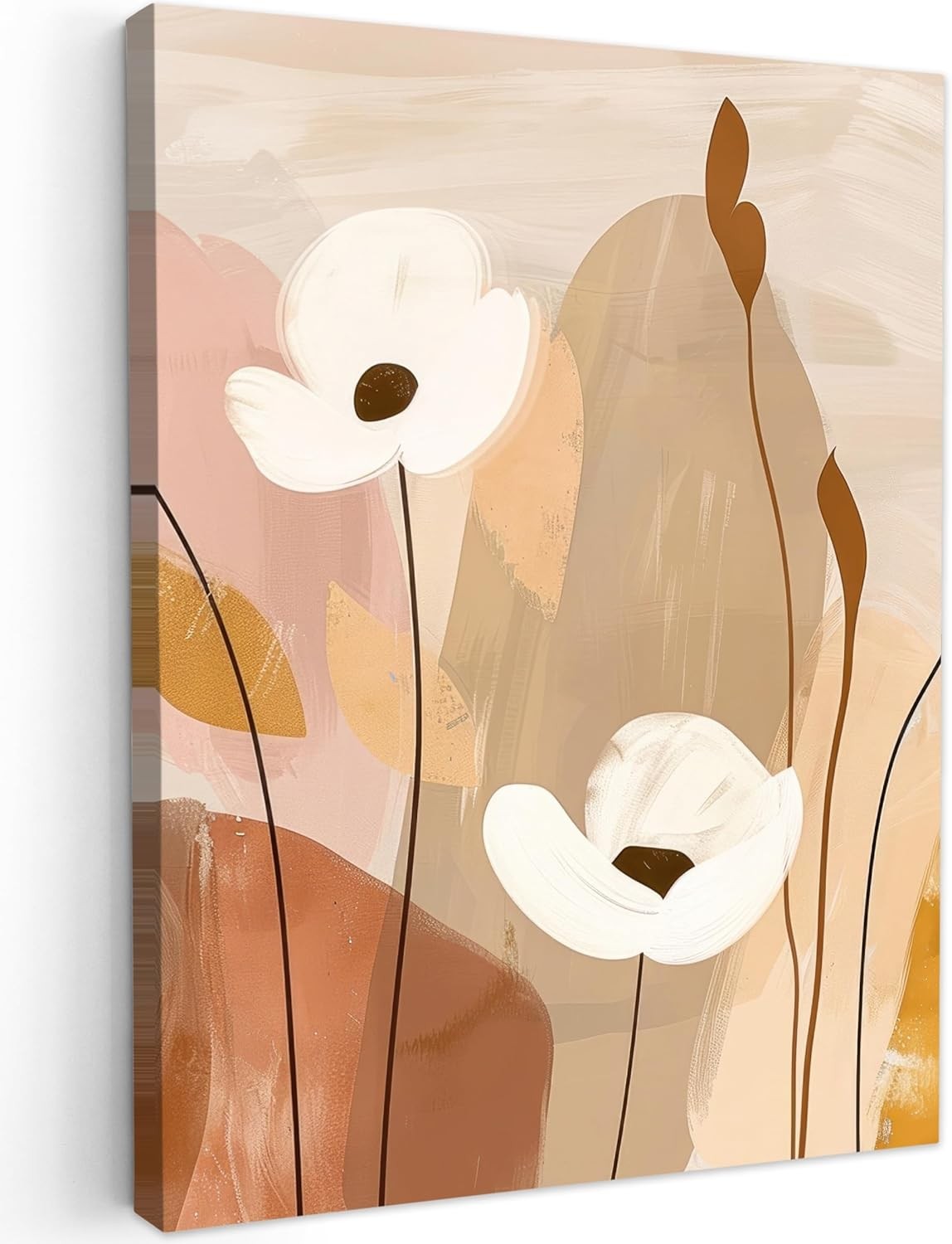 Abstract Flower Canvas Wall Art 50x70cm Framed Modern Decor