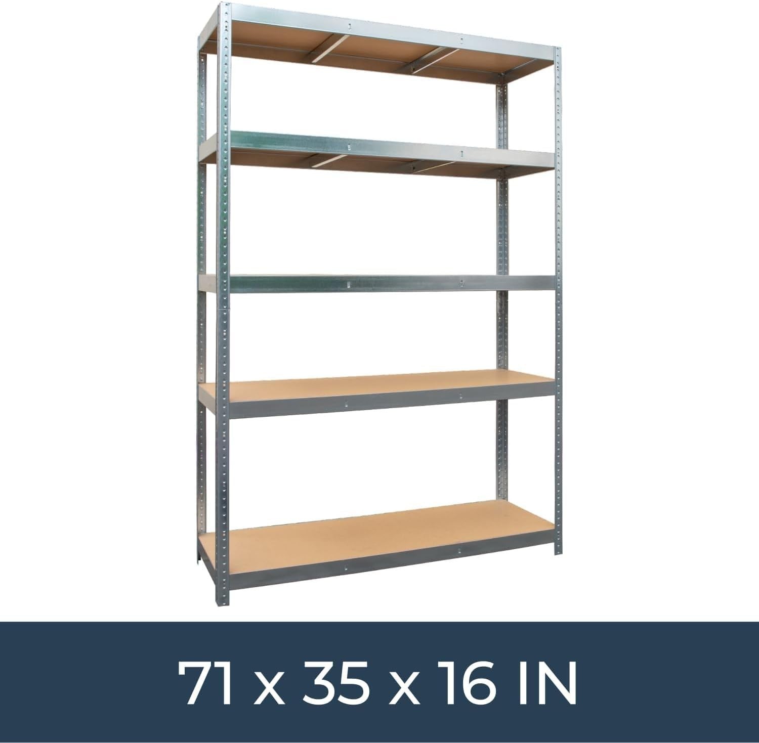 5-Tier Garage Shelf 180x40x90cm Adjustable Heavy-Duty Galvanised Steel