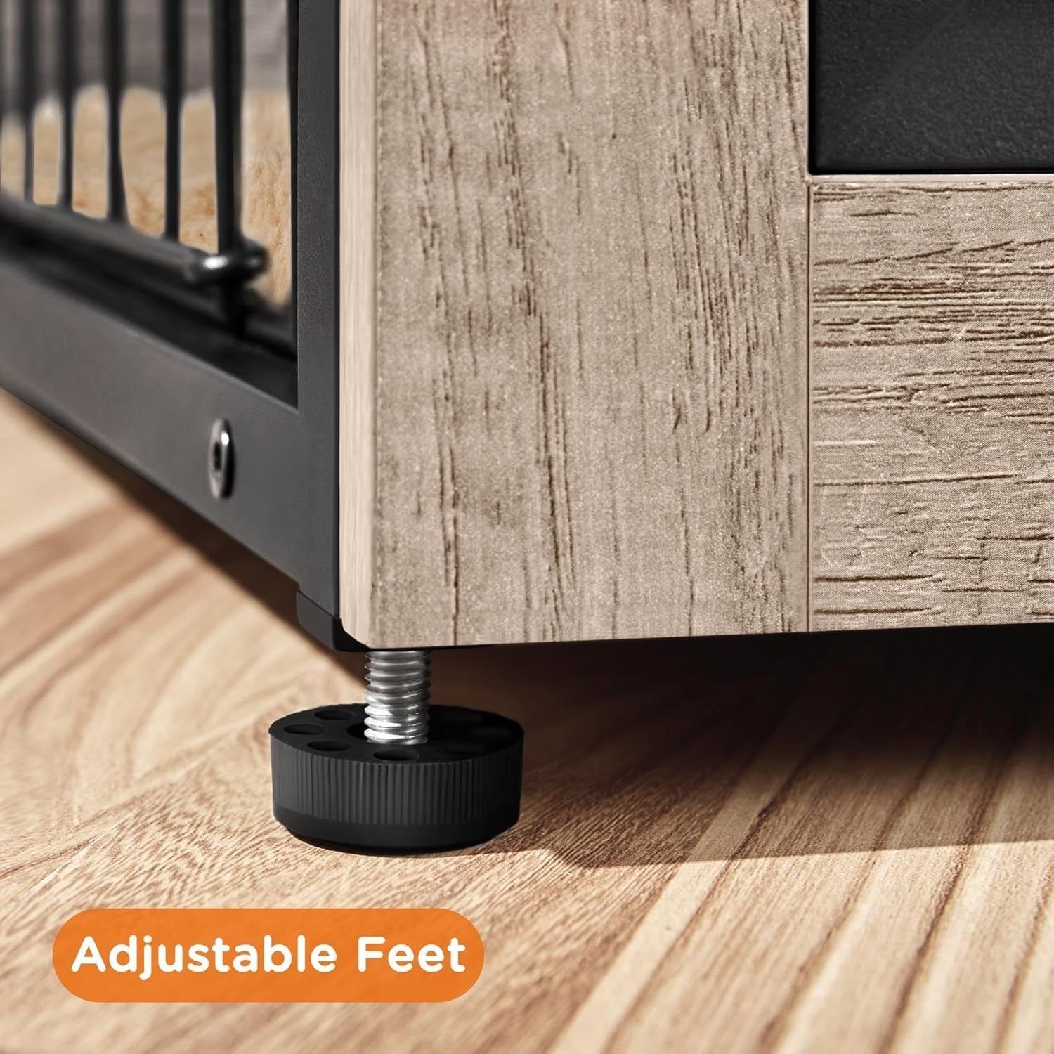Stylish Indoor Dog Crate Furniture with Cushion Double Doors 80.5x55.5x63.5cm