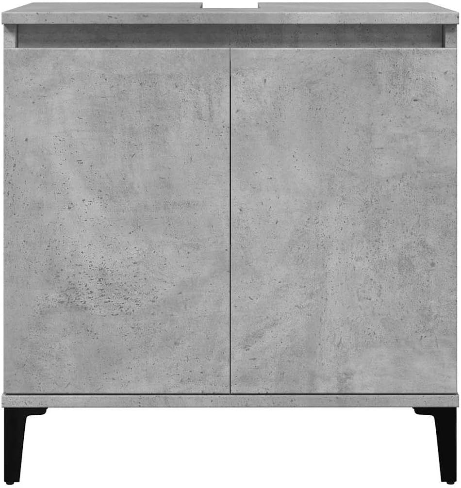 Concrete Grey Under Sink Cabinet 58x33x60cm Modern Bathroom Vanity Unit
