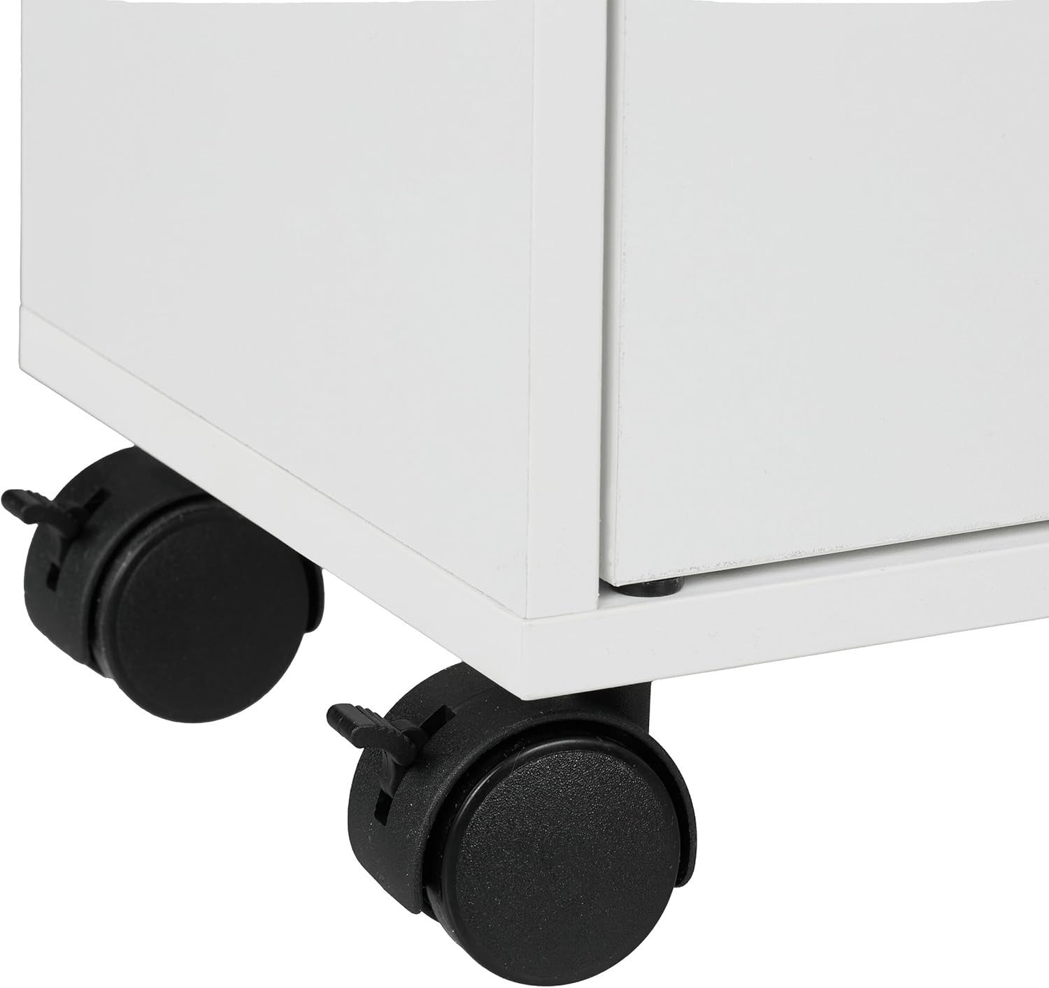 Slim Rolling Storage Cabinet Bathroom Kitchen Trolley Shelves White Cart
