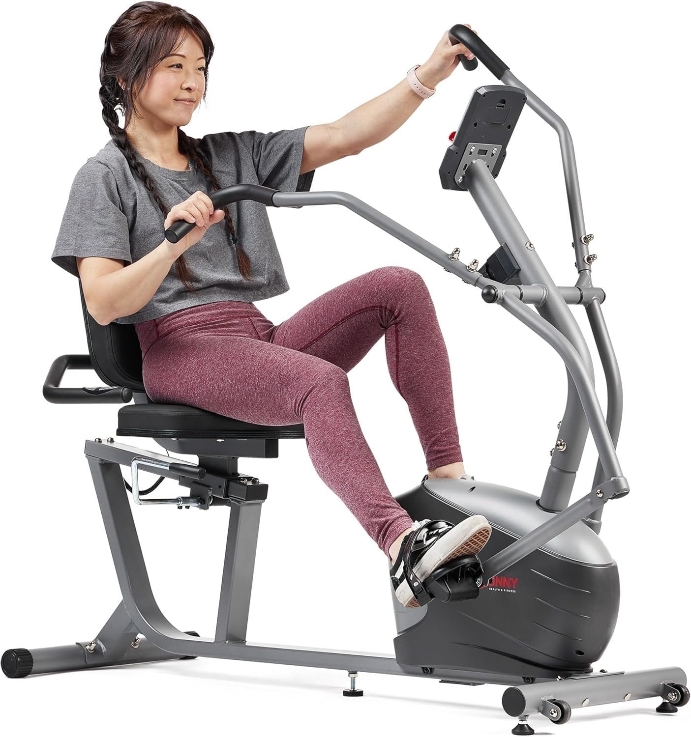 Recumbent Cross Trainer Bike Magnetic Bluetooth LCD Heart Rate Full Body Home