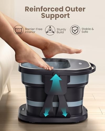 Collapsible Foot Spa Massager with Heat, 16 Balls & Remote Control