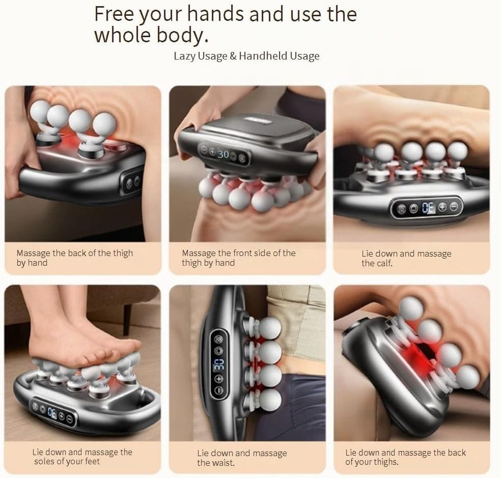 Deep Tissue Massage Gun 16-Head Multi Node Percussion Body Muscle Relaxer