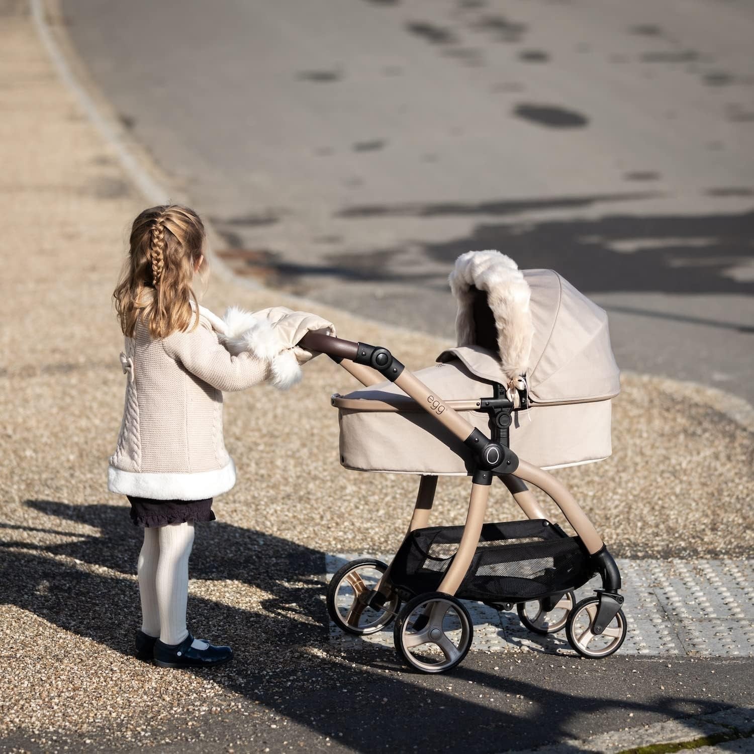 Luxury 2in1 Doll Pram Pushchair Carrycot Adjustable Handle 57cm