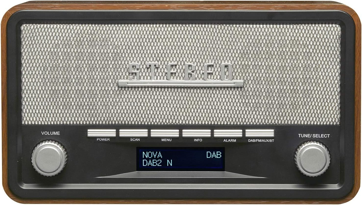 Vintage Style DAB/DAB+ FM Radio with Bluetooth, Clock & AUX – Wood