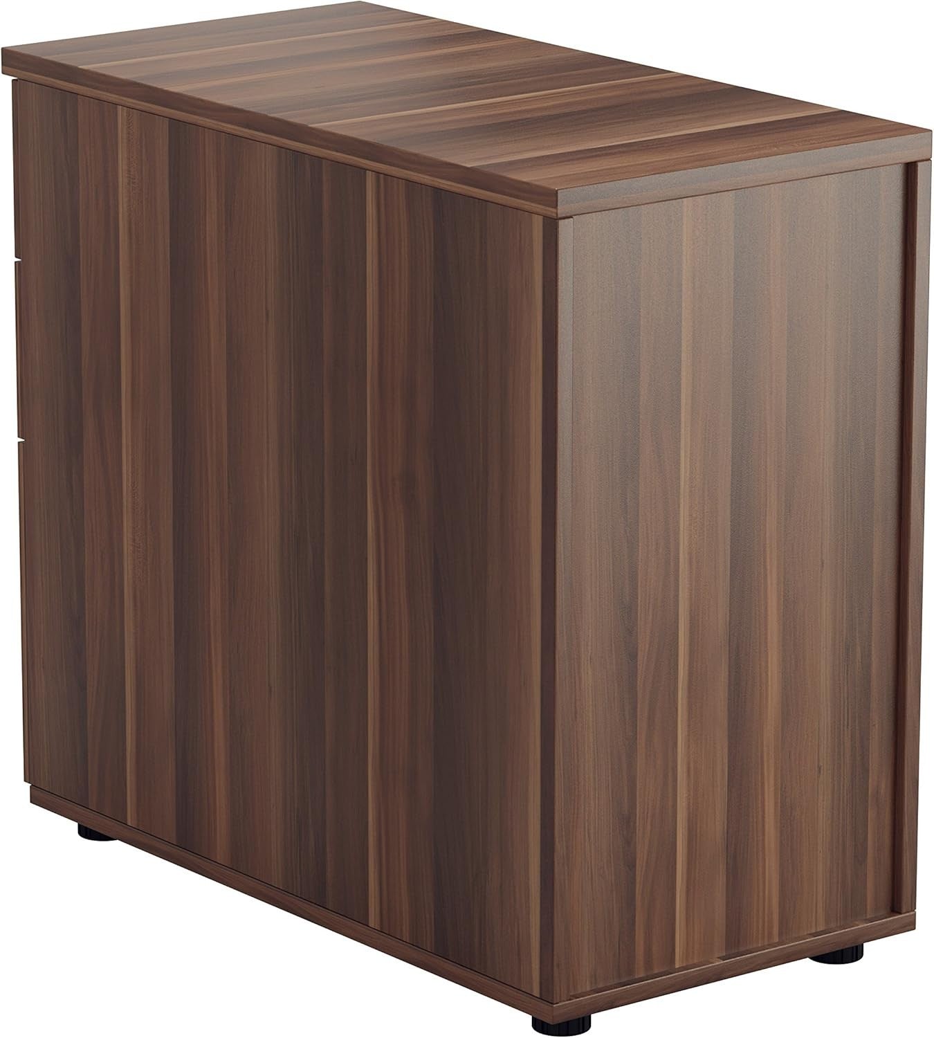 Dark Walnut 3 Drawer Lockable Filing Cabinet 40.4x80x73cm