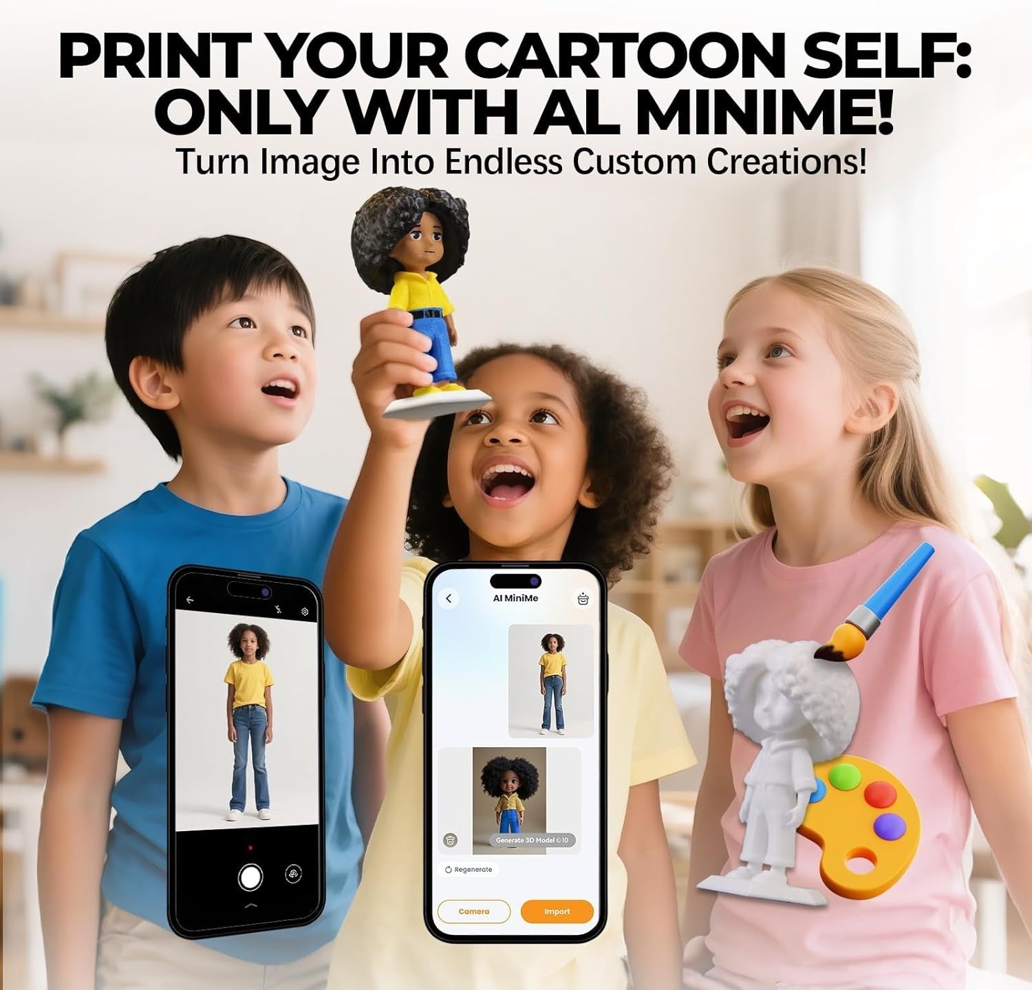 AI Kids 3D Printer App Control Toy Library Fast Print Camera Safe
