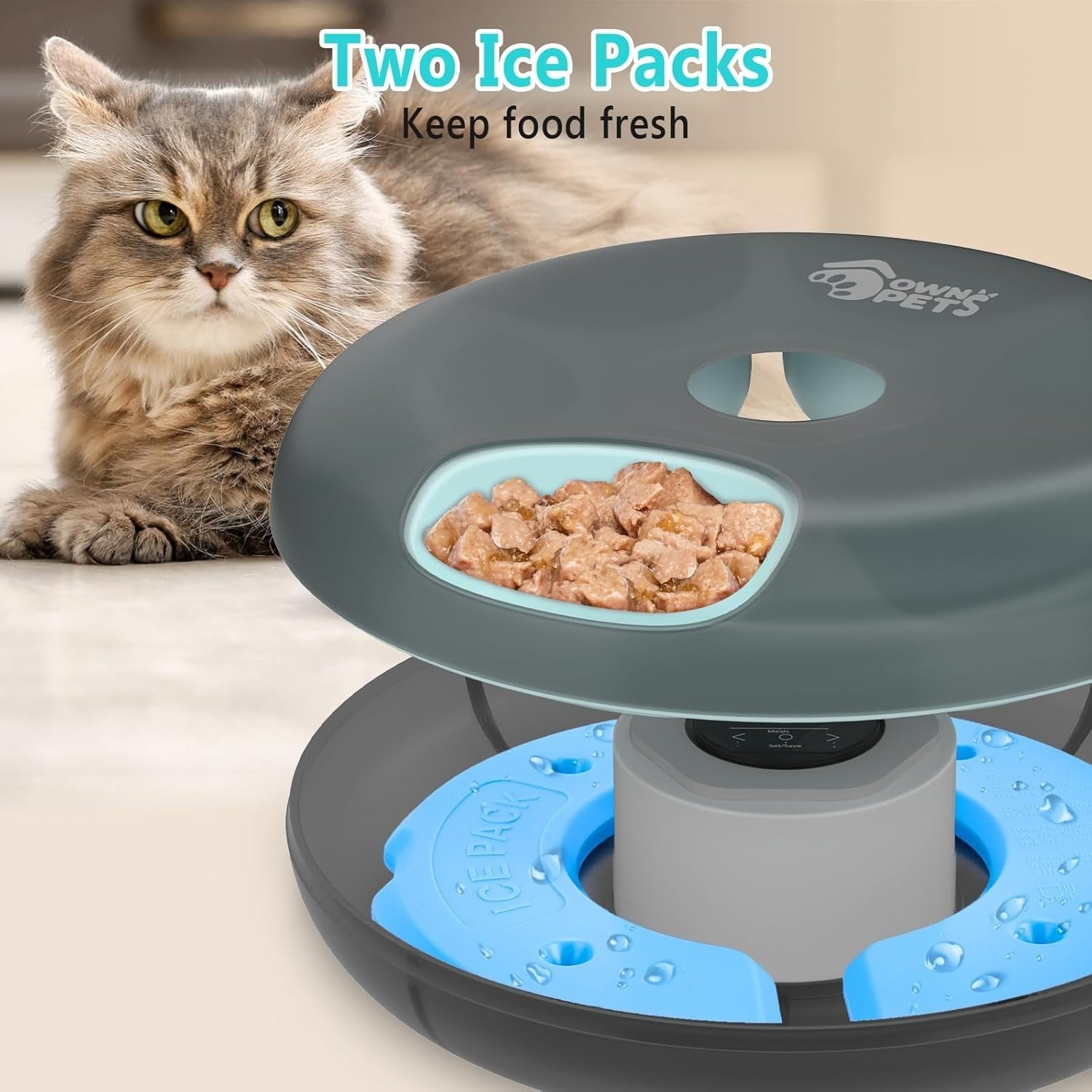 Automatic Pet Feeder 6 Meal Timer Wet Dry Food Dispenser Ice Packs USB