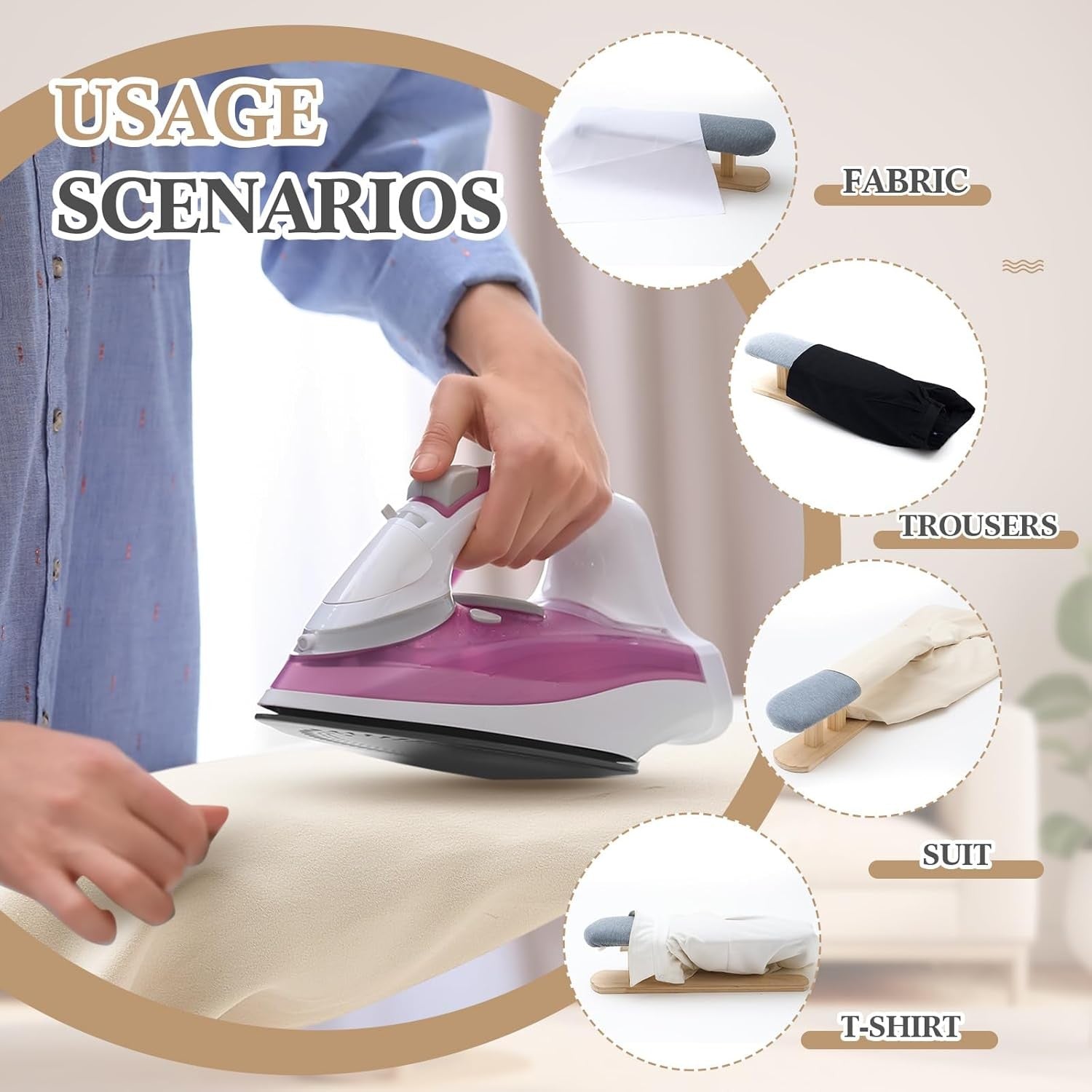 Sleeve Ironing Board Tabletop Padded Tailor Press Compact 57x13cm
