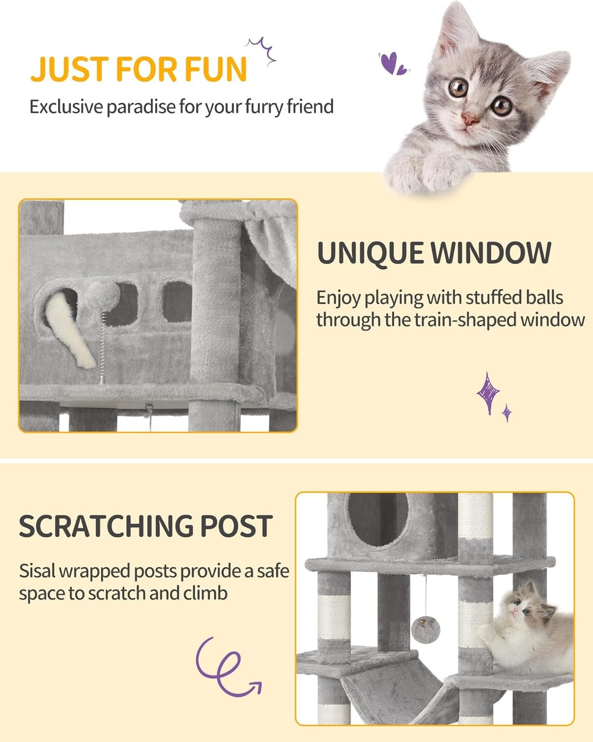 170cm Tall Cat Tree Tower Multi-Level Scratching Posts Condos Large