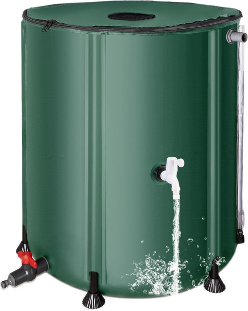 380L Collapsible PVC Garden Water Barrel with Spigots, Filter & Overflow