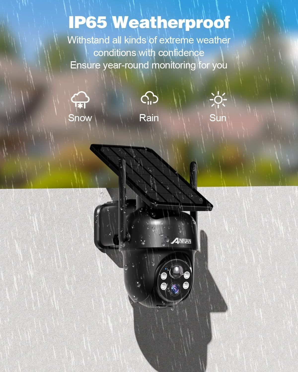 3K 5MP Solar Security Camera Wireless Outdoor 360° PTZ Color Night