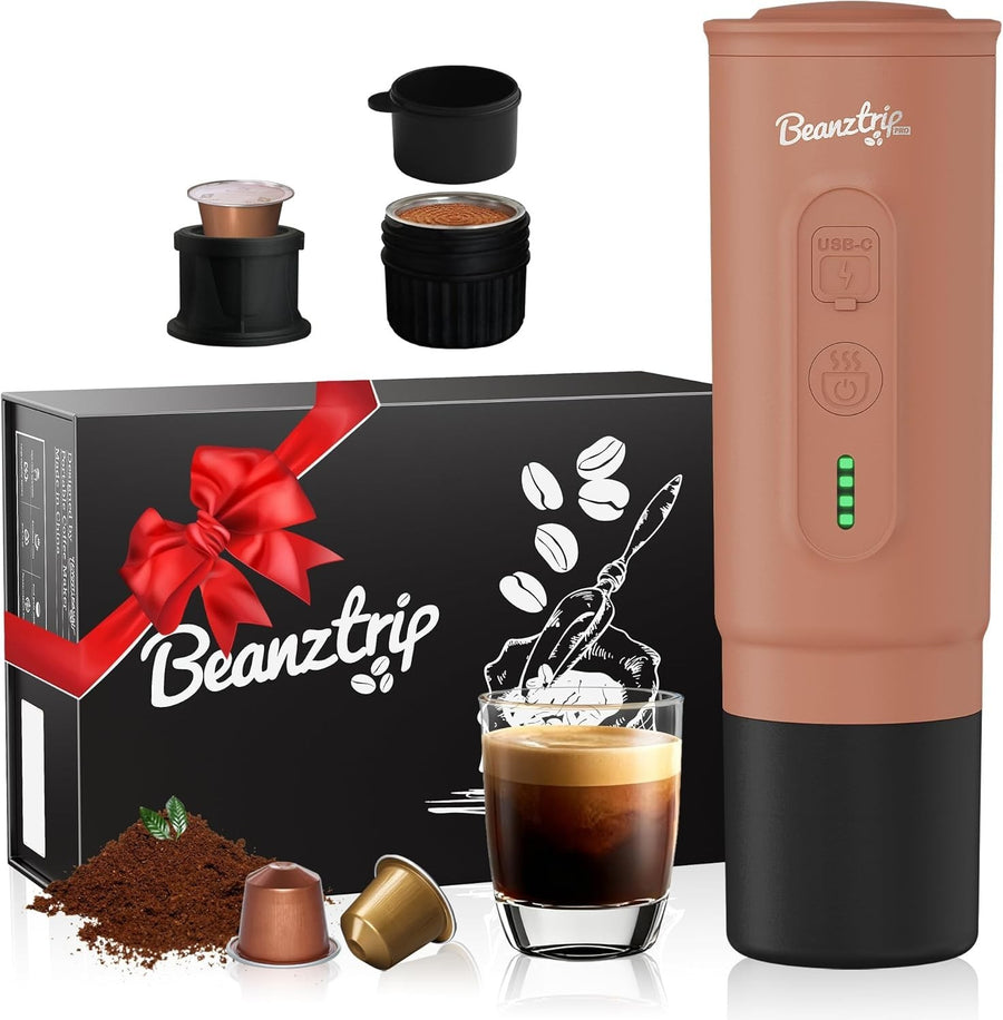 20-Bar Portable Espresso Maker | Travel Mini Coffee Machine | Capsule & Ground