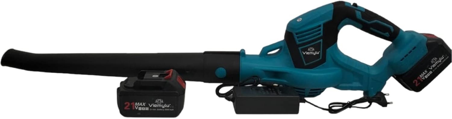Cordless Leaf Blower 21V Dual Battery Adjustable Speed Garden Patio Cleaner