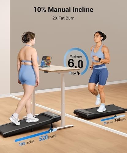 Under Desk Walking Treadmill 1.5-6 km/h Compact Home Office Fitness