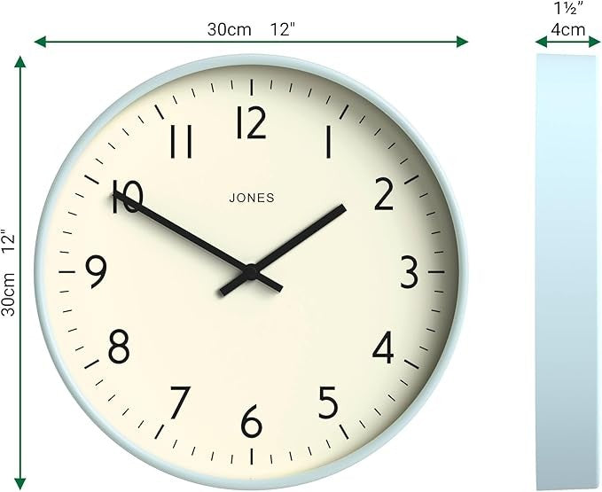 Modern 30cm Silent Wall Clock Round Easy-Read Home Office Kitchen Decor